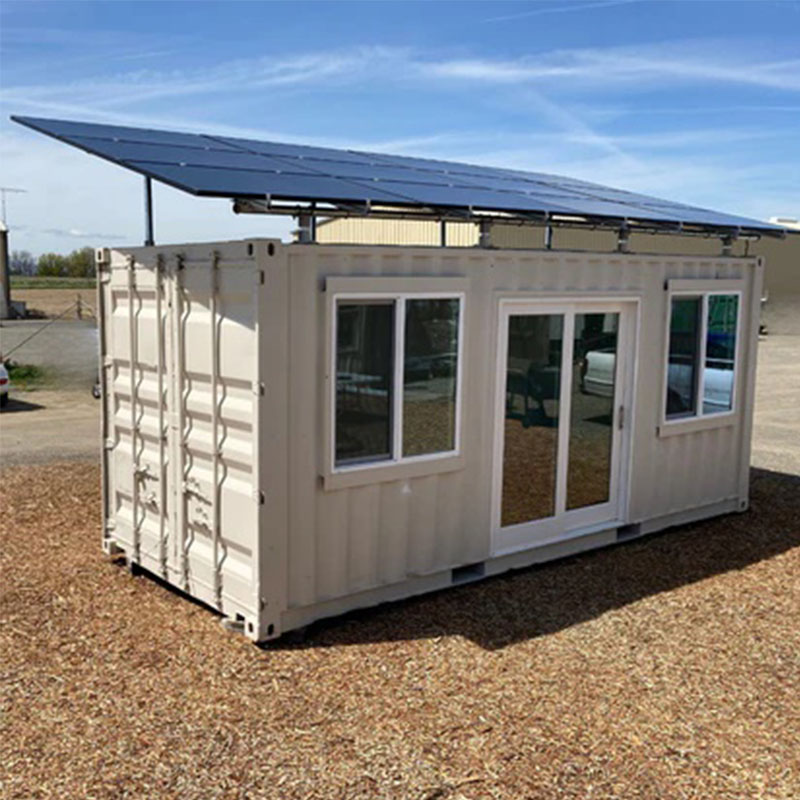 Solar Panels Installed on Shipping Container Roof – Container Solar Mounting System with Aluminum Racking for Off-Grid Power